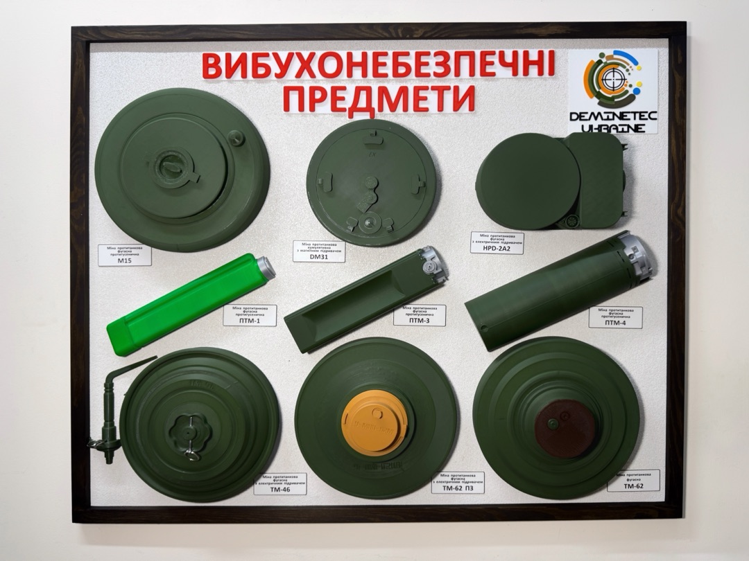 Набір об’ємних стендів вибухонебезпечних предметів 3D друк( Тип 1, Тип 2, Тип 3, Тип 4, Тип 5, Тип 6)