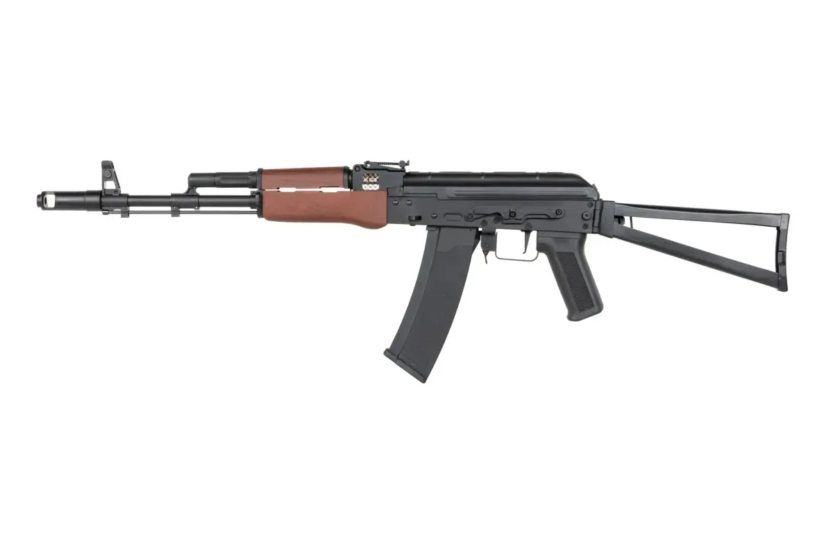 Комплект стрілецької зброї Airsoft Electric Gun AK-74 в зборі (автомат, 2 механічних магазина, 2 бункерних магазина, акумулятор)