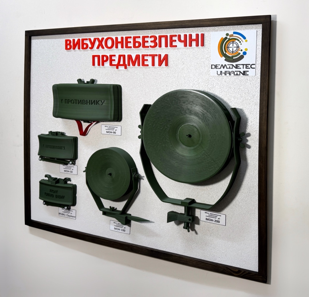 Набір об’ємних стендів вибухонебезпечних предметів 3D друк( Тип 1, Тип 2, Тип 3, Тип 4, Тип 5, Тип 6)