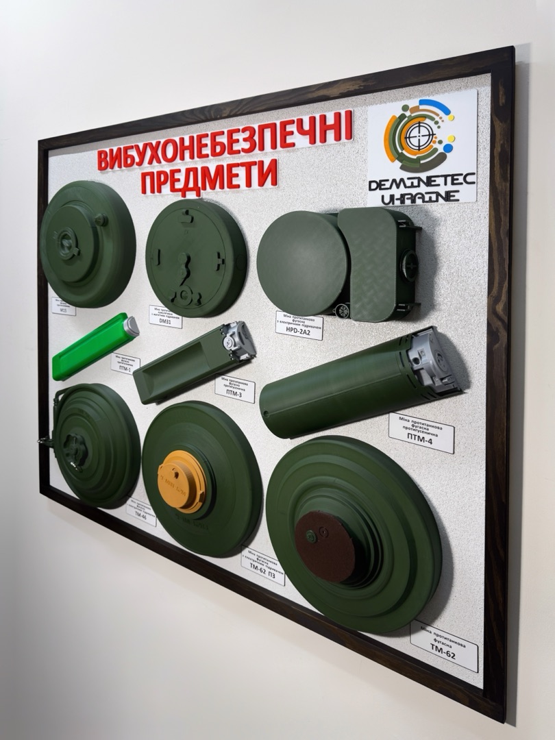 Набір об’ємних стендів вибухонебезпечних предметів 3D друк( Тип 1, Тип 2, Тип 3, Тип 4, Тип 5, Тип 6)