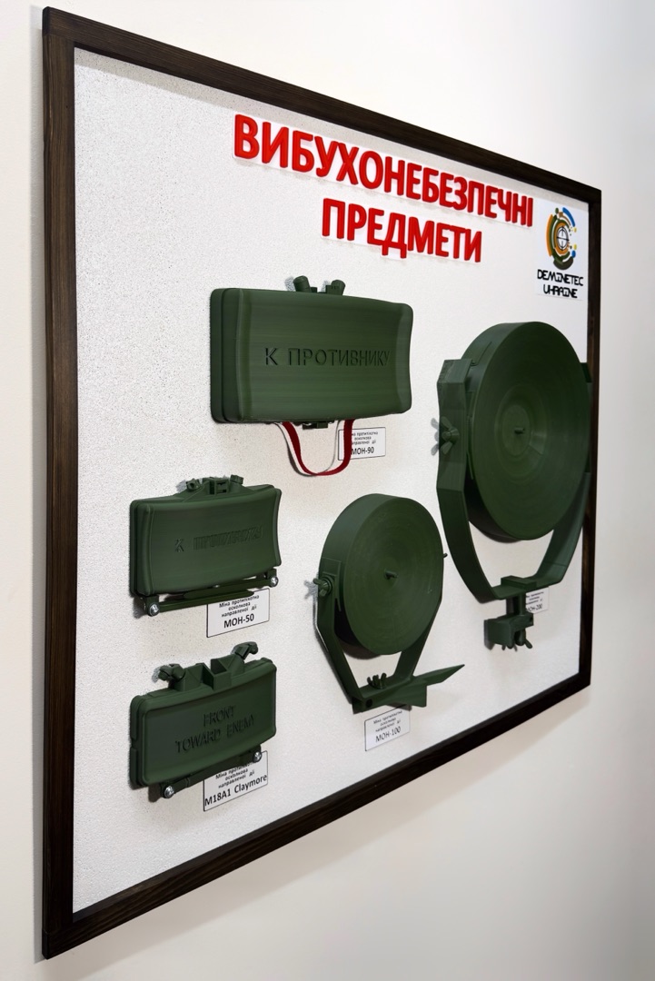 Набір об’ємних стендів вибухонебезпечних предметів 3D друк( Тип 1, Тип 2, Тип 3, Тип 4, Тип 5, Тип 6)